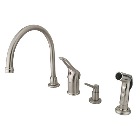 Kingston Brass Widespread Kitchen Faucet, Brushed Nickel KB818K8